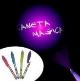Caneta Mágica Com Tinta Invisível E Luz Negra Ultra Violeta