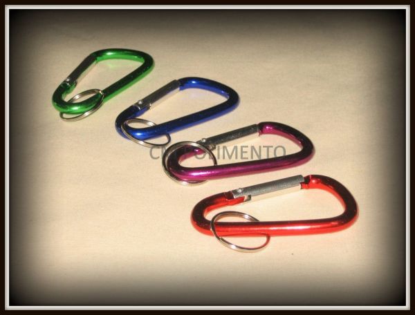 10 x Mosquetão Alumínio Colorido chaveiro, Enfeite.